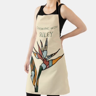Custom Cooking Name Bird of Paradise Tropical Gift Apron