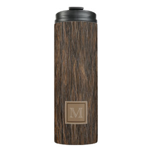 Custom Cool Abstract Tree Bark Wood Art Motif Thermal Tumbler