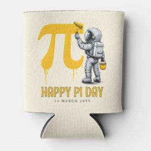 Custom Cool Astronaut Painting Pi Symbol Pi Day  Can Cooler