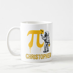 Custom Cool Astronaut Painting Pi Symbol Pi Day  Coffee Mug