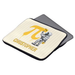 Custom Cool Astronaut Painting Pi Symbol Pi Day Laptop Sleeve