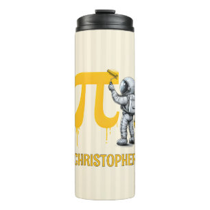 Custom Cool Astronaut Painting Pi Symbol Pi Day  Thermal Tumbler