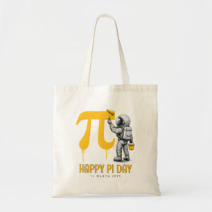 Custom Cool Astronaut Painting Pi Symbol Pi Day Tote Bag