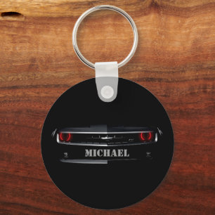 Custom Cool black Chevy Camaro Your name Keychain