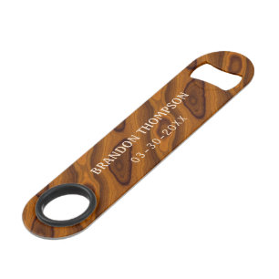 Custom Cool Classic Rustic Woodgrain Pattern Bar Key