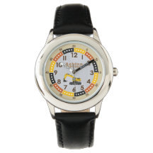 Custom cool excavator black kid watch