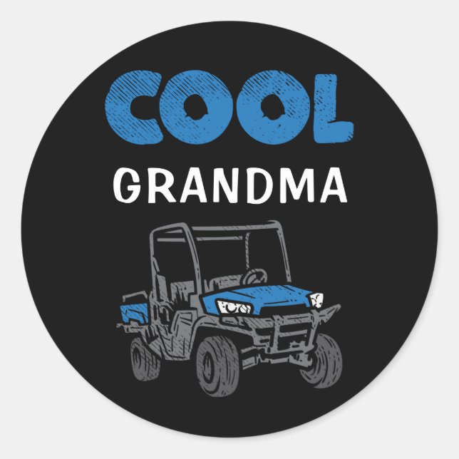 Custom Cool Grandma Proud Family Matching Classic Round Sticker (Front)
