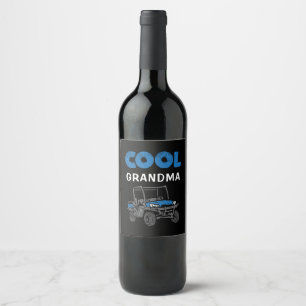 Custom Cool Grandma Proud Family Matching Wine Label