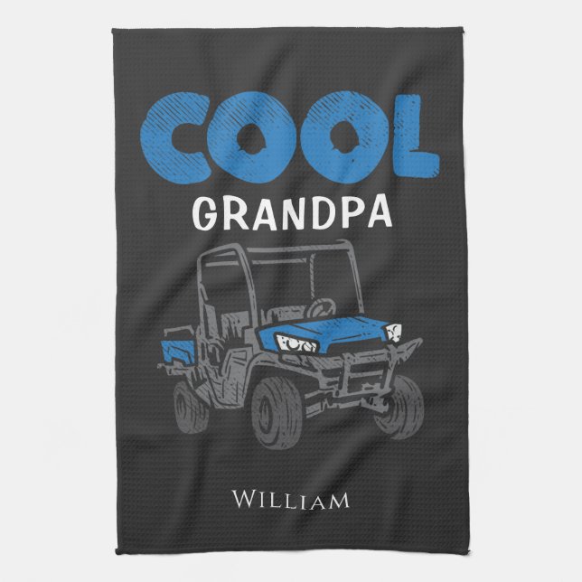 Custom Cool Grandpa Proud Family Kitchen Towel (Vertical)
