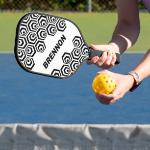 Custom Cool Hexagon Polygon Art Style Pattern Pickleball Paddle