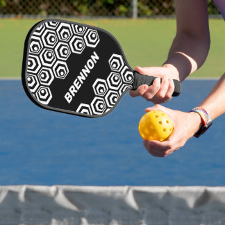 Custom Cool Hexagon Polygon Art Style Pattern Pickleball Paddle