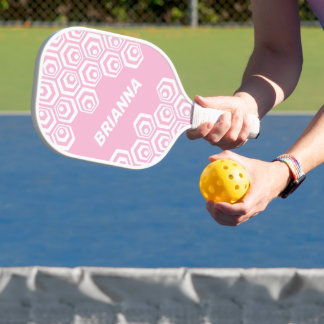 Custom Cool Hexagon Polygon Art Style Pattern Pickleball Paddle