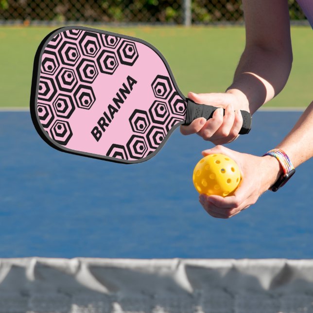 Custom Cool Hexagon Polygon Art Style Pattern Pickleball Paddle (Insitu)