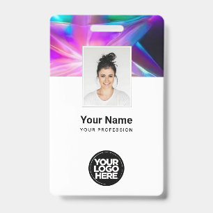 Custom Cool Holographic Employee Name Tags Badge