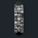 Custom Cool Instagram Photo Collage Skateboard<br><div class="desc">Cool,  modern skateboard deck with your custom Instagram Photo Collage. Personalize easily with your favourite pictures. Makes a great display deck with a wall mount (separate) for a great birthday or graduation gift! This design is black and white.</div>