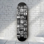 Custom Cool Instagram Photo Collage Skateboard<br><div class="desc">Cool,  modern skateboard deck with your custom Instagram Photo Collage. Personalize easily with your favourite pictures. Makes a great display deck with a wall mount (separate) for a great birthday or graduation gift! This design is black and white.</div>