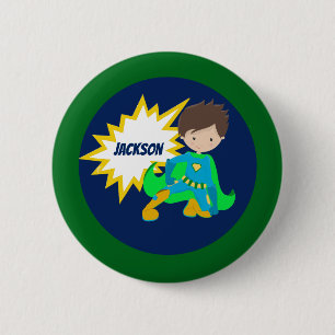 Custom Cool Superhero Kid Action Bubble 2 Inch Round Button