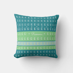 custom cool typography with pastel colour stripes throw pillow