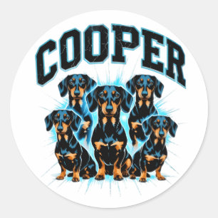 Custom Cooper Dachshund Sticker Vintage 90s Bootle