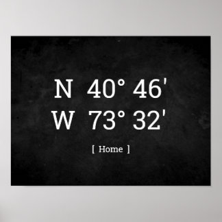 Custom Coordinates Personalized Home Location Gift Poster