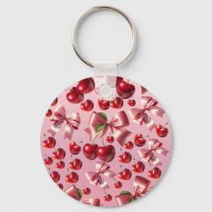 Custom Coquette Heart Bow Pattern  Keychain