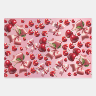 Custom Coquette Heart Bow Pattern Wrapping Paper
