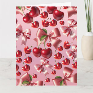 Custom Coquette Heart Bow Pattern Wrapping Paper Card