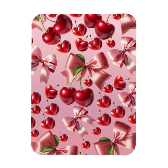 Custom Coquette Heart Bow Pattern Wrapping Paper Magnet (Vertical)