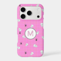 Custom Coquette Pink Plaid Halloween Skulls