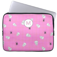 Custom Coquette Pink Plaid Halloween Skulls