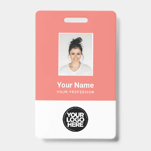 Custom Coral Employee Photo, Bar Code, Logo Badge