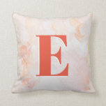 Custom coral marble Monogram Throw Pillow<br><div class="desc">Elegant modern marble, watercolor, tied-ye Design in orange & coral with big bold modern customizable personal Monogram Letter in orange and white. Please customize both Letter (white and orange) for the desired layer effect. Monogrammed coffee cup for the teacher, tutor, coach, educator, wife, girlfriend, boyfriend, coworker, colleague, employee, school teacher,...</div>