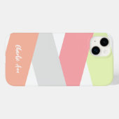 Custom Coral Red Blush Pink Lime Green Stripes Case-Mate iPhone Case (Back (Horizontal))