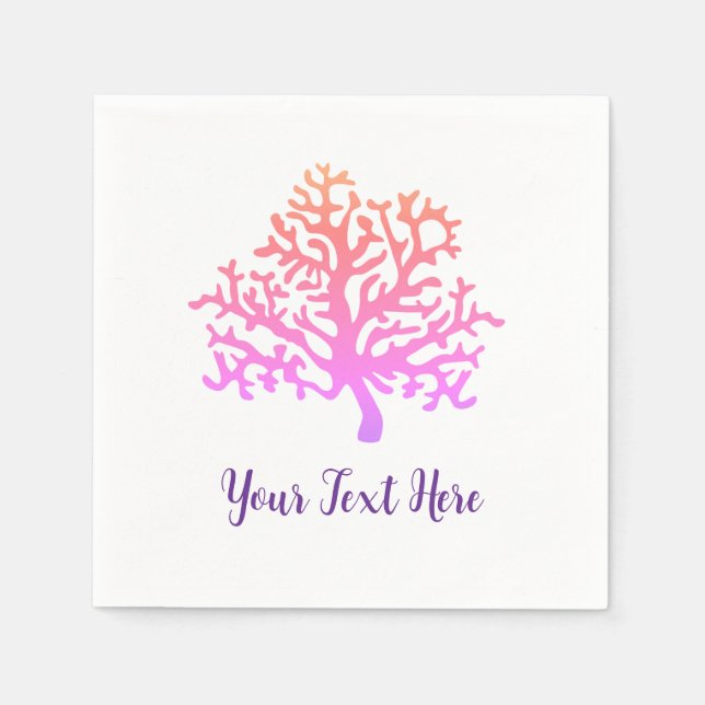 Custom Coral Reef Painting Napkin (Front)