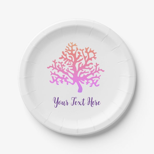 Custom Coral Reef Painting Paper Plate (Front)