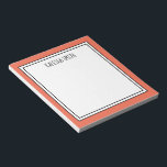 Custom Coral White Editable Colour Notepad<br><div class="desc">Coral (background colour can be edited) personalized notepad with your name or any text you choose at the top.</div>