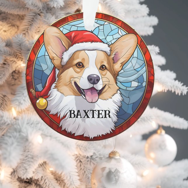 Custom Corgi Xmas  Ornament (Personalized Corgi Ornament )