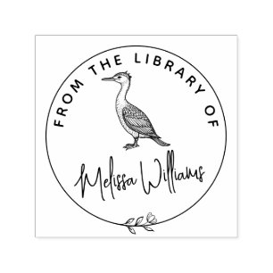 Custom Cormorant Ex Libris From the Library Book Self-inking Stamp