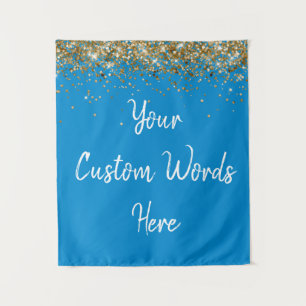 Custom Cornflower Blue Birthday Party Photo Booth Tapestry