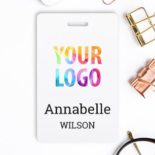 Custom Corporate Business Logo Basic Employee Name Badge