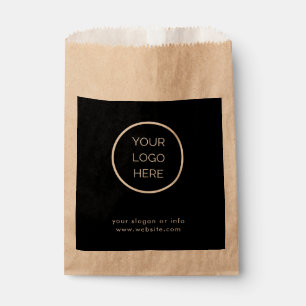 Custom Corporate Business Logo Black Paper Favor B Favour Bag