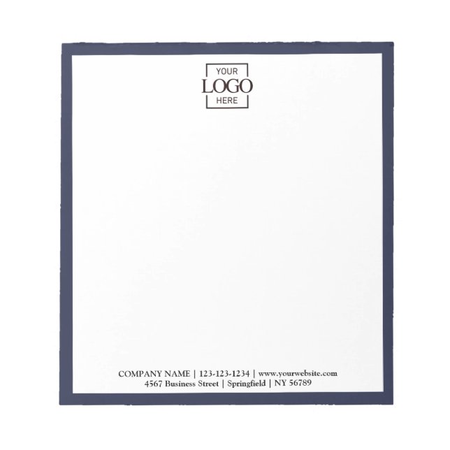 Custom Corporate Business Logo Modern Professional Notepad (Front)