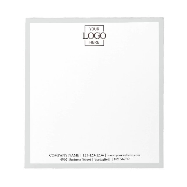 Custom Corporate Business Logo Modern Professional Notepad (Front)