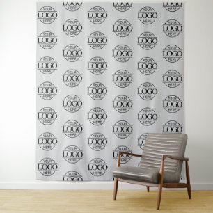 Custom Corporate Business Logo Pattern Backdrop Tapestry
