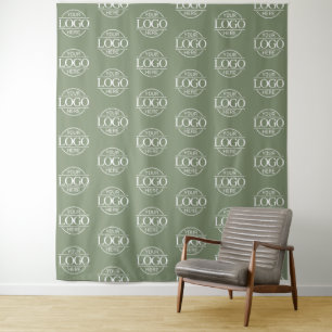 Custom Corporate Business Logo Pattern Backdrop Tapestry