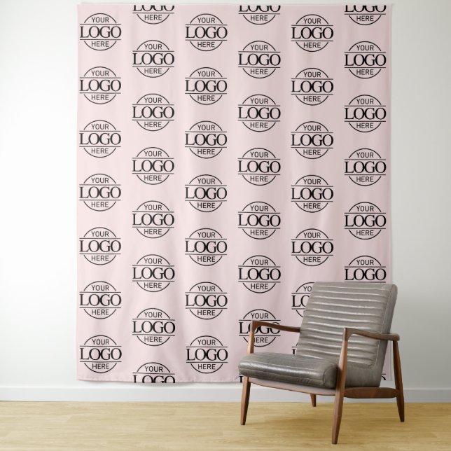 Custom Corporate Business Logo Pattern Backdrop Tapestry (In Situ)