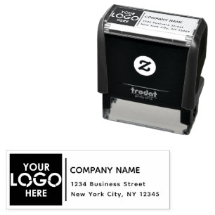 Custom Corporate Business Logo Return Address Self-inking Stamp