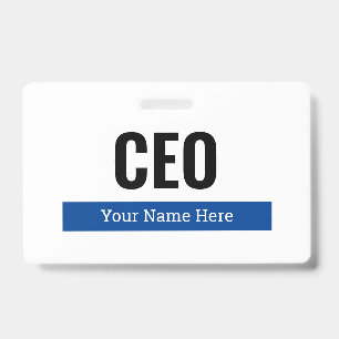 Custom corporate business name badge with clip
