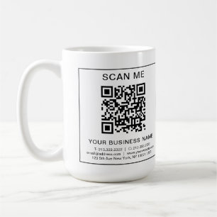 Custom Corporate Business QR Code Info Minimalist Coffee Mug