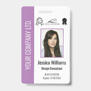 Custom Corporate Certified Employee Purple ID Badge
